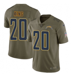 Youth Nike Chargers #20 Desmond King Olive Stitched NFL Limited 2017 Salute to Service Jersey