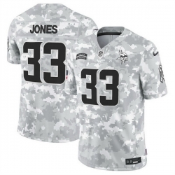 Men Minnesota Vikings 33 Aaron Jones 2024 F U S E Arctic Camo Salute To Service Limited Stitched Football Jersey