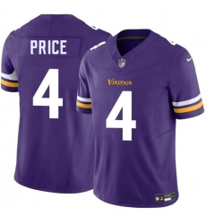 Men Minnesota Vikings 4 Myles Price Purple 2026 F U S E Vapor Untouchable Limited Stitched Jersey Men Minnesota Vikings 4 Myles Price Purple 2026 F U S E Vapor Untouchable Limited Stitched Jersey