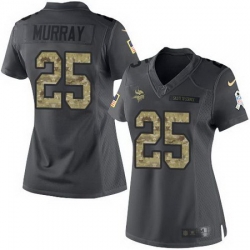 Nike Vikings #25 Latavius Murray Black Womens Stitched NFL Limited 2016 Salute To Service Jersey