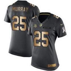 Nike Vikings #25 Latavius Murray Black Womens Stitched NFL Limited Gold Salute to Service Jersey