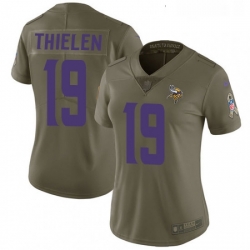 Womens Nike Minnesota Vikings 19 Adam Thielen Limited Olive 2017 Salute to Service NFL Jersey