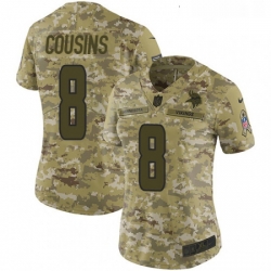 Womens Nike Minnesota Vikings 8 Kirk Cousins Limited Camo 2018 Salute to Service NFL Jersey