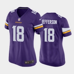 women justin jefferson minnesota vikings purple game jersey 