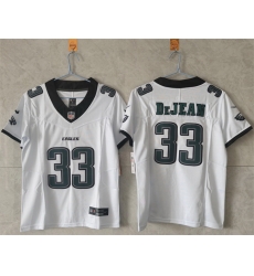 Women Philadelphia Eagles 33 Cooper DeJean White New F U S E Vapor Untouchable Limited Stitched Football Jersey Women Philadelphia Eagles 33 Cooper DeJean White New F U S E Vapor Untouchable Limited Stitched Football Jersey