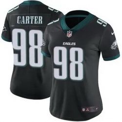 Women Philadelphia Eagles Jalen Carter #98 Black F U S E Stitched NFL Jersey