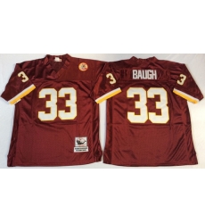 Men Redskins 33 Sammy Baugh Red M&N Throwback Jersey