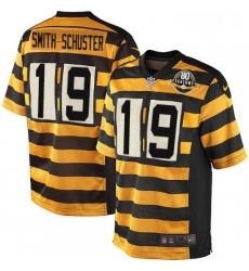 Mens Nike Pittsburgh Steelers 19 JuJu Smith Schuster Limited YellowBlack Alternate 80TH Anniversary Throwback NFL Jersey