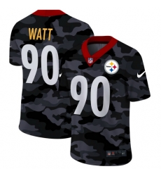 Pittsburgh Steelers 90 T J  Watt Men Nike 2020 Black CAMO Vapor Untouchable Limited Stitched NFL Jersey