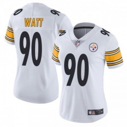 Women Pittsburgh Steelers 90 T J Watt White 2023 F U S E Vapor Untouchable Limited Stitched Jersey