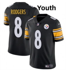 Youth Pittsburgh Steelers 8 Aaron Rodgers Black 2025 Vapor Limited Stitched Football Jersey_ u526F u672C Youth Pittsburgh Steelers 8 Aaron Rodgers Black 2025 Vapor Limited Stitched Football Jersey_ u526F u672C
