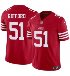 Men San Francisco 49ers  51 Luke Gifford Red 2026 F U S E  Vapor Untouchable Limited Stitched Football Jersey