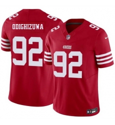 Men San Francisco 49ers  92 Osa Odighizuwa Red 2026 F U S E  Vapor Untouchable Limited Stitched Football Jersey