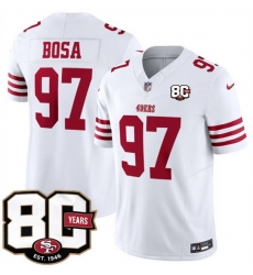 Men San Francisco 49ers 97 Nick Bosa White 80th Anniversary Patch 2026 F U S E Vapor Untouchabl2026 F U S E Vapor Untouchable Limited Stitched Football Men San Francisco 49ers 97 Nick Bosa White 80th Anniversary Patch 2026 F U S E Vapor Untouchabl2026 F U S E Vapor Untouchable Limited Stitched Football