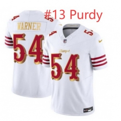 Men San Francisco 49ers Brock Purdy #13 White Gold 2025 F U S E Rivalries Vapor Limited Stitched Football Jersey Men San Francisco 49ers Brock Purdy #13 White Gold 2025 F U S E Rivalries Vapor Limited Stitched Football Jersey