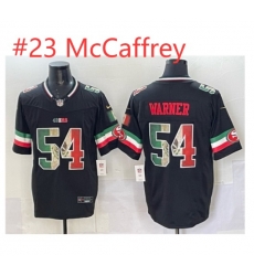 Men San Francisco 49ers Christian McCaffrey #23 Black 2025 F U S E Mexico Vapor Limited Stitched Football Jersey Men San Francisco 49ers Christian McCaffrey #23 Black 2025 F U S E Mexico Vapor Limited Stitched Football Jersey