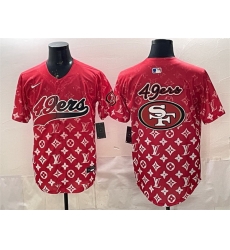 Men San Francisco 49ers Team Big Logo Red Limited Stitched Baseball Jersey Men San Francisco 49ers Team Big Logo Red Limited Stitched Baseball Jersey