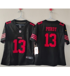 Women San Francisco 49ers 13 Brock Purdy Black F U S E Vapor Untouchable Stitched Jersey 