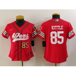 Women San Francisco 49ers 80 Jerry Rice Red Mexico With Patch Cool Base Stitched Baseball Jersey 1