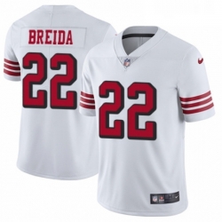 Youth Nike San Francisco 49ers 22 Matt Breida Limited White Rush Vapor Untouchable NFL Jersey Youth Nike San Francisco 49ers 22 Matt Breida Limited White Rush Vapor Untouchable NFL Jersey
