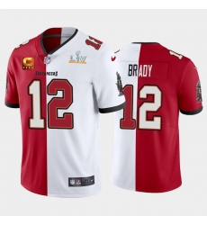 Men Tampa Bay Buccaneers 12 Tom Brady Tom Brady Super Bowl LV Champions Split Captain Patch Vapor Untouchable Limited Stitched Jerse