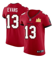 Men Tampa Bay Buccaneers 13 Mike Evans Men Super Bowl LV Champions Patch Nike Red Vapor Elite Jersey