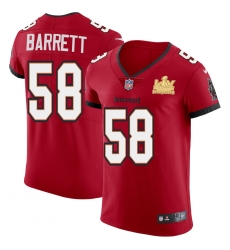 Men Tampa Bay Buccaneers 58 Shaquil Barrett Men Super Bowl LV Champions Patch Nike Red Vapor Elite Jersey