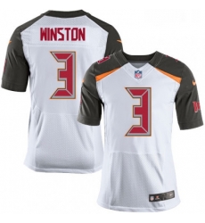 Mens Nike Tampa Bay Buccaneers 3 Jameis Winston Elite White NFL Jersey