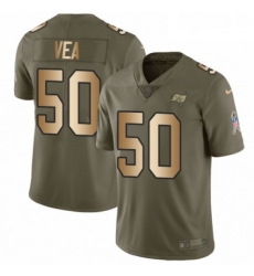 Mens Nike Tampa Bay Buccaneers 50 Vita Vea Limited OliveGold 2017 Salute to Service NFL Jersey