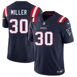 Men New England Patriots  30 Jam Miller Navy 2026 Draft F U S E  Vapor Limited Stitched Football Jersey
