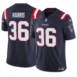 Men New England Patriots 36 Kevin Harris Navy 2023 F U S E  Vapor Limited Stitched Football Jersey