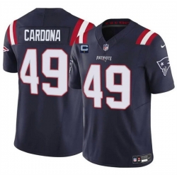 Men New England Patriots 49 Joe Cardona Navy F U S E  With 1 Star C Patch Vapor Limited Stitched Football Jersey