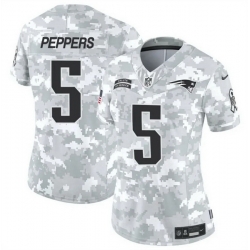 Women New England Patriots 5 Jabrill Peppers 2024 F U S E Arctic Camo Salute To Service Limited Stitched Jersey