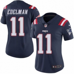 Women Nike Patriots 11 Julian Edelman Navy Color Rush Limited Jersey