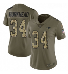 Womens Nike New England Patriots 34 Rex Burkhead Limited OliveCamo 2017 Salute to Service NFL Jersey