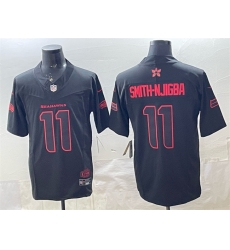 Men Seattle Seahawks 11 Jaxon Smith Njigba Black 2025 F U S E   Stranger Things Edition Vapor Limited Stitched Football Jersey
