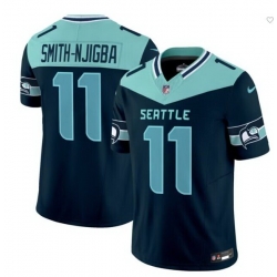 Men Seattle Seahawks 11 Jaxon Smith Njigba Navy Blue F U S E   Seattle City  Vapor Limited Stitched Football Jersey