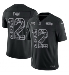 Men Seattle Seahawks  12 Fan Black F U S E  2026 Salute to Service Limited Stitched Football Jersey