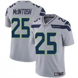 Men Seattle Seahawks 25 Kenny McIntosh Grey Vapor Limited Stitched Football Jersey