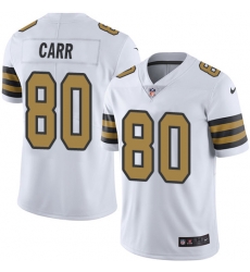 Limited Nike White Mens Austin Carr Jersey NFL 80 New Orleans Saints Rush Vapor Untouchable