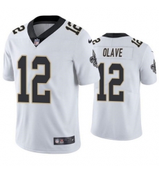 Men New Orleans Saints 12 Chris Olave White Vapor Limited Stitched Jersey