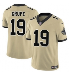 Men New Orleans Saints 19 Blake Grupe Gold 2025 F U S E  Alternate Vapor Limited Stitched Football Jersey Men New Orleans Saints 19 Blake Grupe Gold 2025 F U S E  Alternate Vapor Limited Stitched Football Jersey