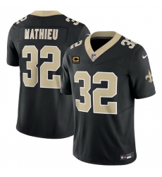 Men New Orleans Saints 32 Tyrann Mathieu Black 2024 F U S E With 4 Star C Patch Vapor Limited Stitched Football Jersey