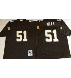 Men New Orleans Saints 51 Sam Smills Black M&N Throwback Jersey