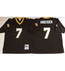 Men New Orleans Saints 7 Morten Anderson Black M&N Throwback Jersey