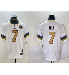 Men New Orleans Saints 7 Taysom Hill White 2024 F U S E Vapor Limited Stitched Jersey 2