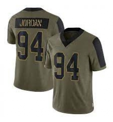 Men New Orleans Saints 94 Cameron Jordan 2021 Salute To Service Olive Camo Limited NFL Jersey