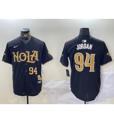 Men New Orleans Saints 94 Cameron Jordan Black Cool Base Stitched Baseball Jersey