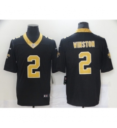 Men's New Orleans Saints #2 Jameis Winston Black Limited Jersey