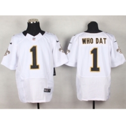 Nike New Orleans Saints 1 who dat white Elite NFL Jersey